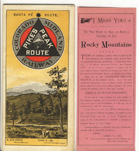 Santa Fe Route. Colorado Midland Railway. Pike's Peak Route Colorado Midland Railway