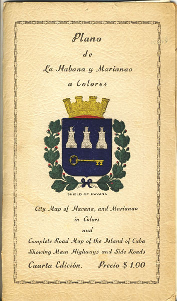 Plano De La Habana Y Marianao A Colores. City Map Of Havana, And Marianao In Colors And Complete Road Map Of The Island Of Cuba Showing Main Highways And Side Roads 