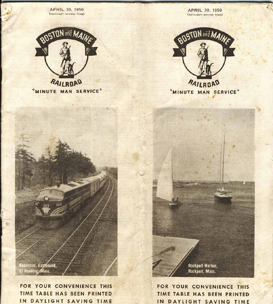 Boston And Maine Railroad "Minute Man Service" BOSTON AND MAINE RAILROAD