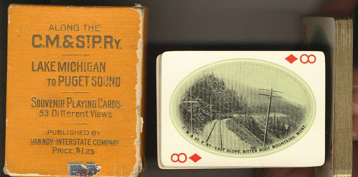 Along The C.M. & Stp. Ry. Lake Michigan To Puget Sound Souvenir Playing Cards. 53 Different Views Chicago, Milwaukee, St. Paul And Pacific Railway