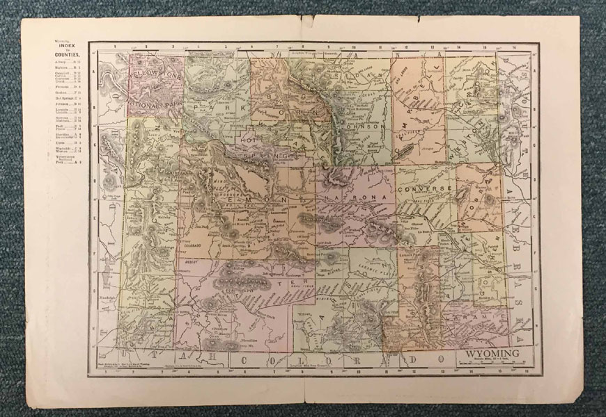 Map Of Wyoming RAND MCNALLY & COMPANY