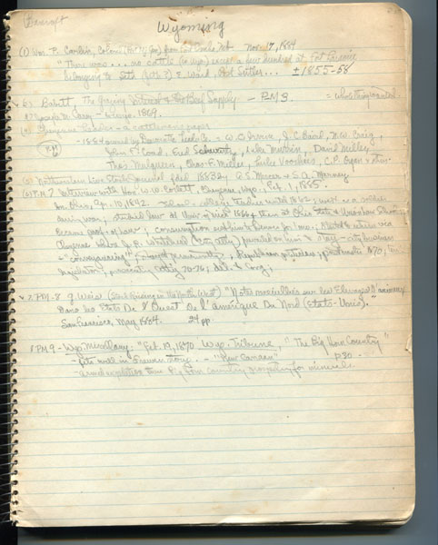 Manuscript Notes Written By Herbert O. Brayer Brayer, Herbert O.