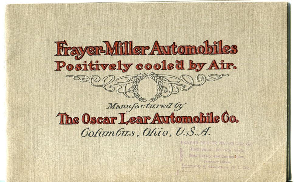 1906 Catalogue Of Frayer-Miller Automobiles THE OSCAR LEAR AUTOMOBILE COMPANY