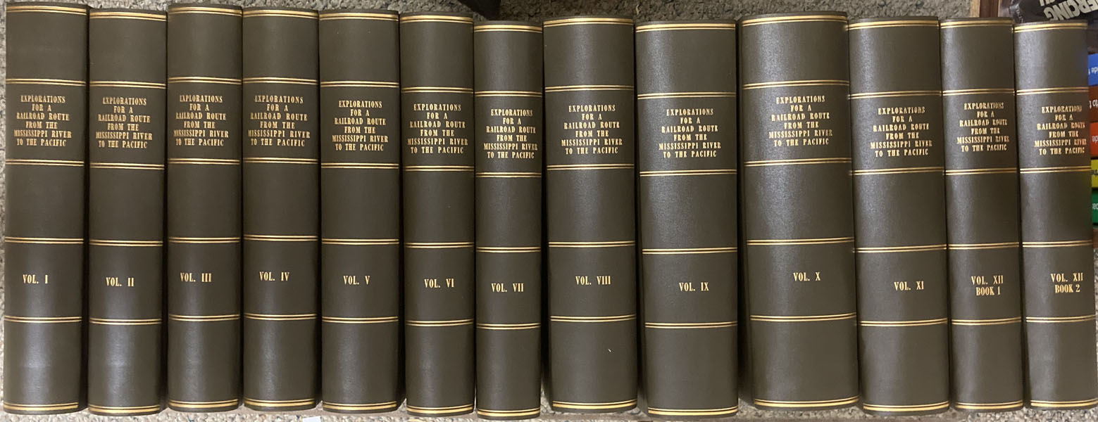 Reports Of Explorations And Surveys, To Ascertain The Most Practicable And Economical Route For A Railroad From The Mississippi River To The Pacific Ocean. Made Under The Direction Of The Secretary Of War, In 1853-4, According To Acts Of Congress Of March 3, 1853, May 31, 1854, And August 5, 1854 DAVIS, JEFFERSON [SECRETARY OF WAR]