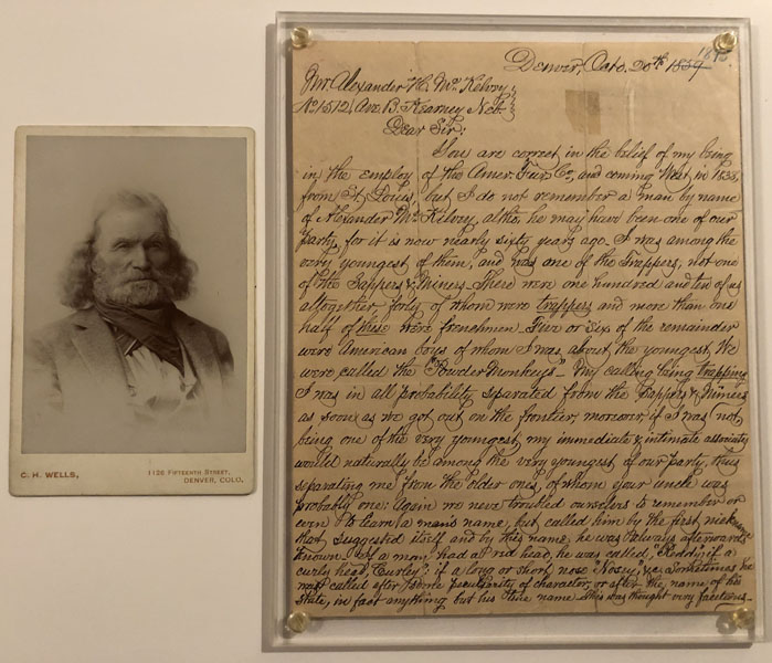 A Rare Jim Baker Combination: A Cabinet Card Photograph And A Letter By This Famous Trapper,  Indian Fighter, Scout,  Guide, And Frontiersman. 