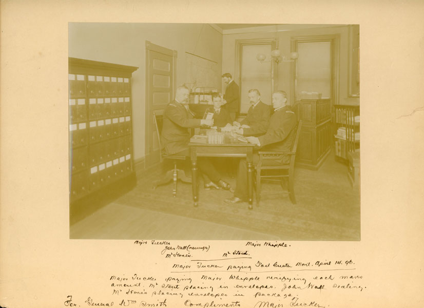 Original Photograph - Major Tucker Paying At Fort Custer, Montana PHOTOGRAPHER UNKNOWN