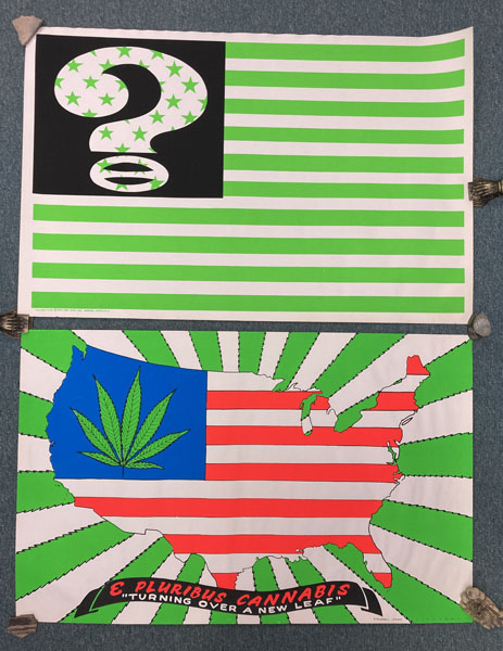 Two Large Black Light Posters Promoting The Legalization Of Marijuana UNKNOWN