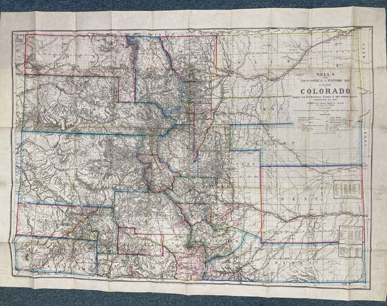 Topographical And Township Map Of Part Of The  State Of Colorado Exhibiting The San Juan, Gunnison And California Mining Regions LOUIS NELL