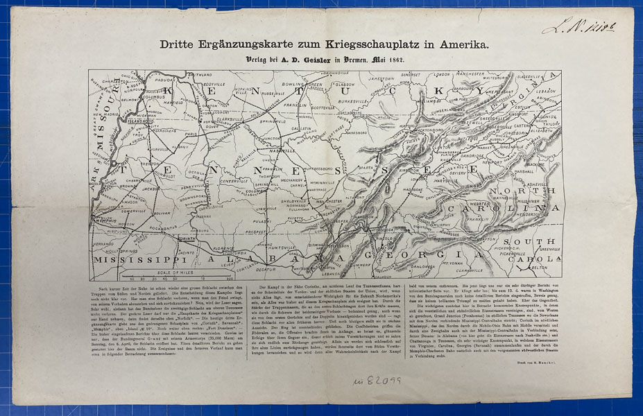 Dritte Erganzungskarte Zum Kriegsschauplatz In Amerika (Third Supplementary Map Of The Theater Of War In America) A. D. GEISLER