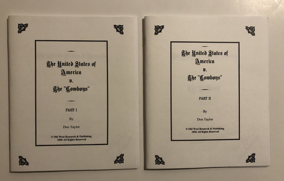 The United States Of America V. The "Cowboys." Part I & Part Ii. DON TAYLOR