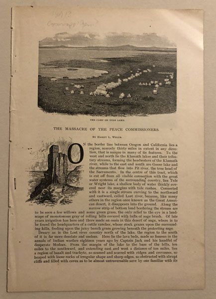 The Massacre Of The Peace Commissioners. HARRY L. WELLS