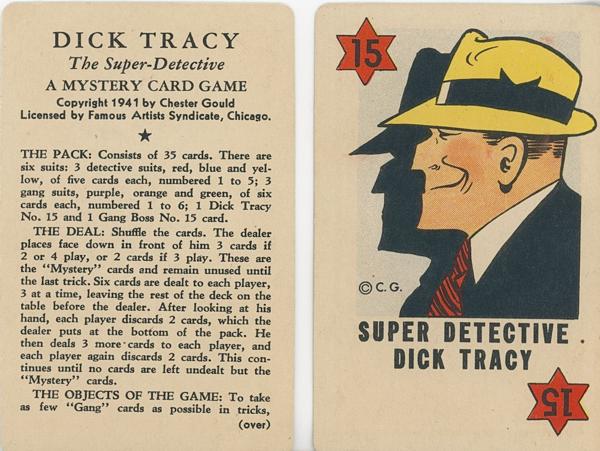 Dick Tracy, The Super-Detective. A Mystery Card Game FAMOUS ARTISTS SYNDICATE