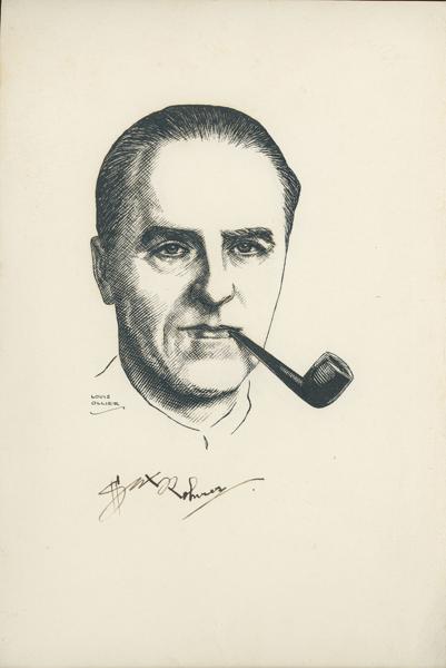 Original Vintage Portrait Of Sax Rohmer OLLIER, LOUIS {PORTRAIT ARTIST]