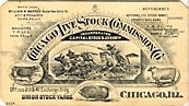 Chicago Live Stock Commission Co. Engraved Two Sided Prospectus And Trade Card INC CHICAGO LIVE STOCK COMMISSION CO.
