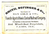 Trade Card. Smith, Bofinger & Co., Successors To Dan Able & Co., Transfer Agents Illinois Central Railroad Company SMITH, BOFINGER & CO